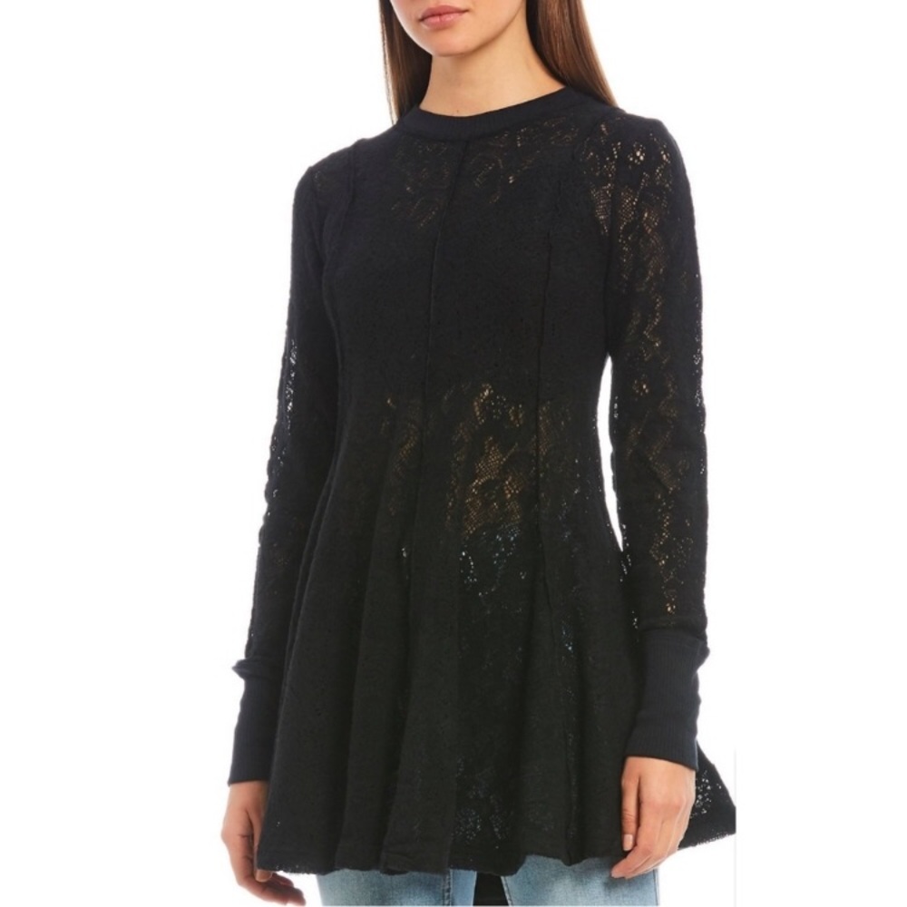 Free People Coffee in the Morning Tunic Pullover
